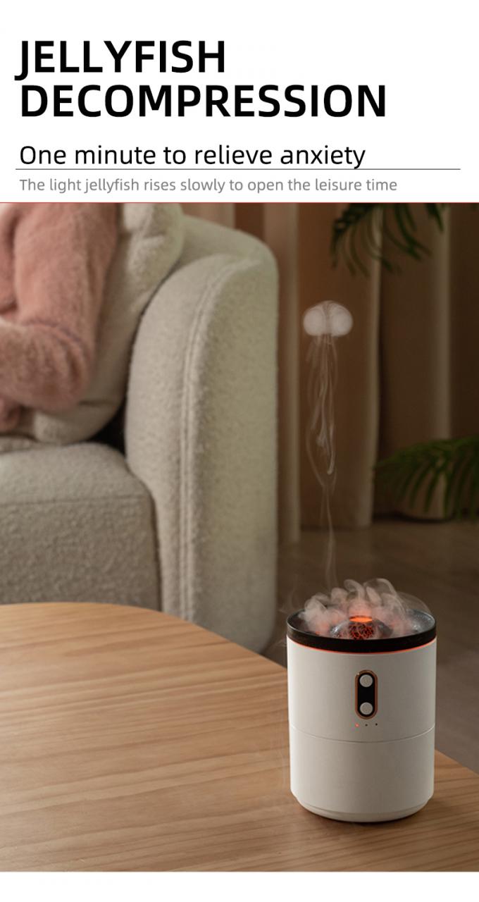 Hot Sales JellyFish Volcano Humidifier 2023 Newest Mini Portable Volcano Shape Ultrasonic Humidifier Flame Jellyfish Humidifier 9