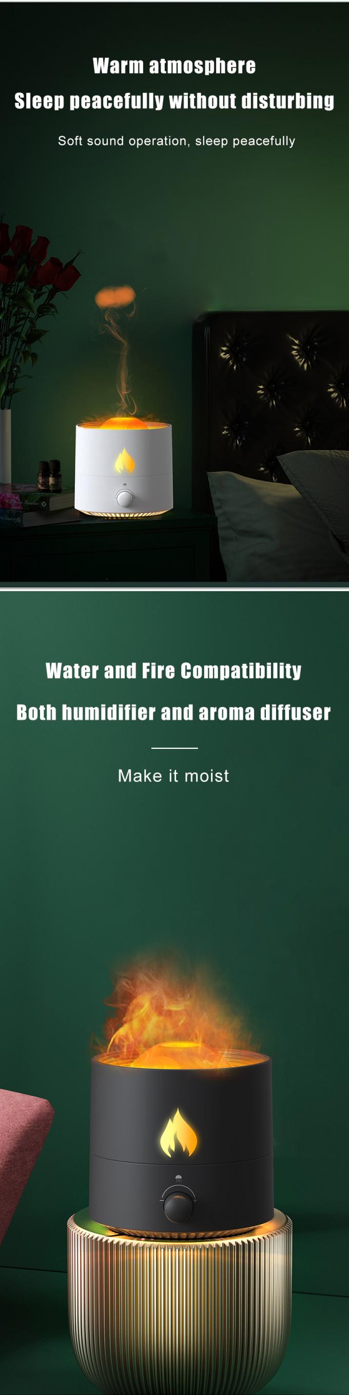 Jellyfish Fire Volcano Humidifier Air Diffuser Wholesale Portable Flame Oil Essential Aroma Mini Volcanic Diffuser 2