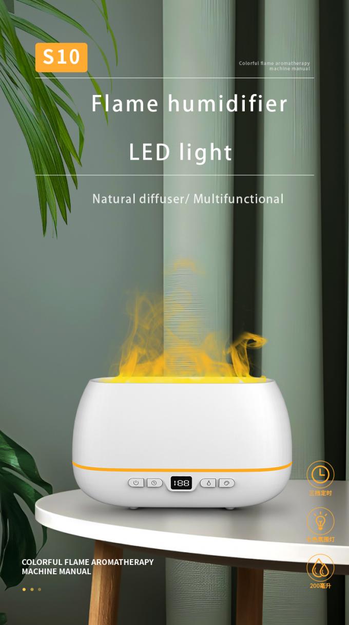 2023 New Design Ultrasonic Flame Diffuser 200ml RGB Light Flame Humidifier With Remote Controller Aroma Diffuser For Household 1