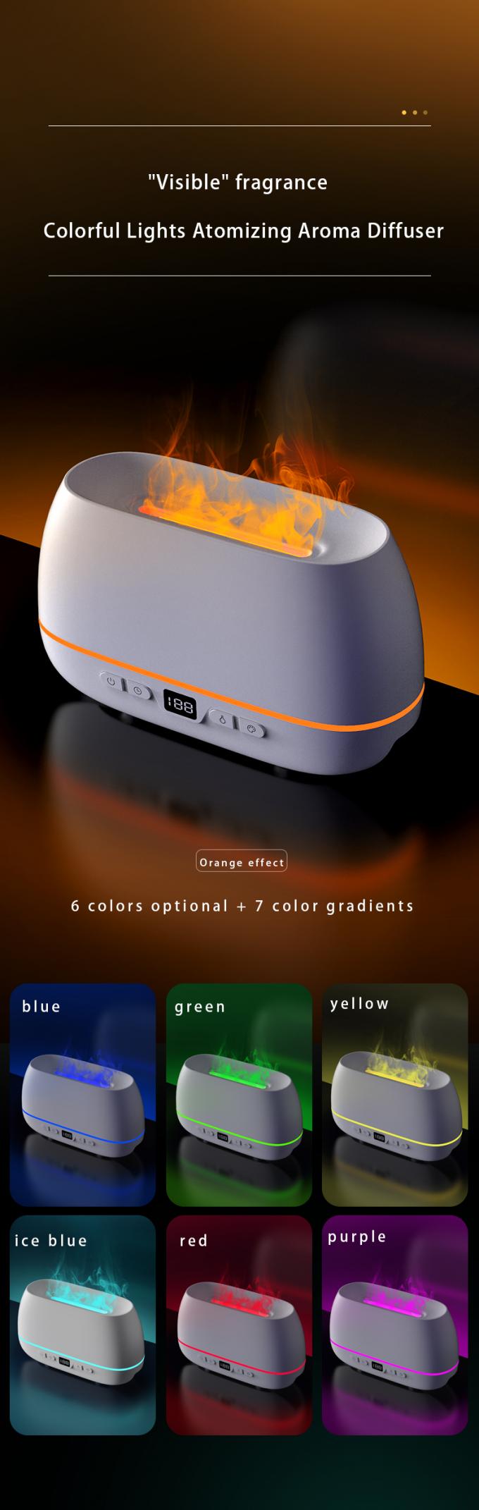 2023 New Design Ultrasonic Flame Diffuser 200ml RGB Light Flame Humidifier With Remote Controller Aroma Diffuser For Household 5