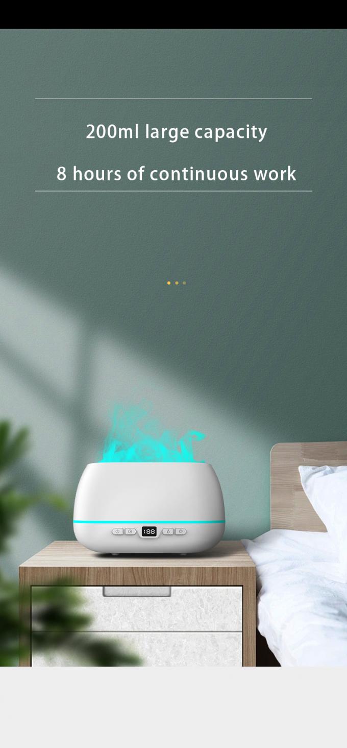 2023 New Design Ultrasonic Flame Diffuser 200ml RGB Light Flame Humidifier With Remote Controller Aroma Diffuser For Household 9