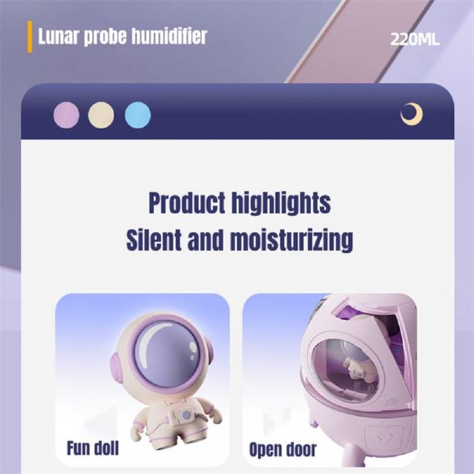 220ML Rechargeable Astronaut Air Humidifier Cool Mist Humidifier 40ml/H 9