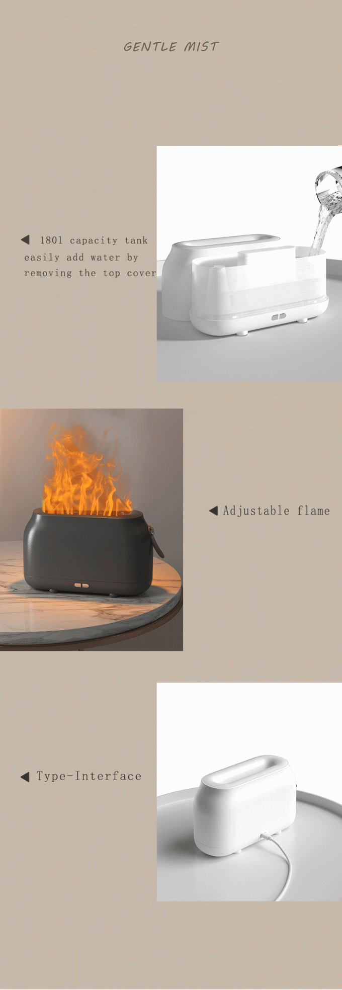 Dropshipping Humificador Rgb Light 180Ml Christmas Humidifier Ultrasonic Flame Oil Diffuser Humidifier Flame Dropshipping 9
