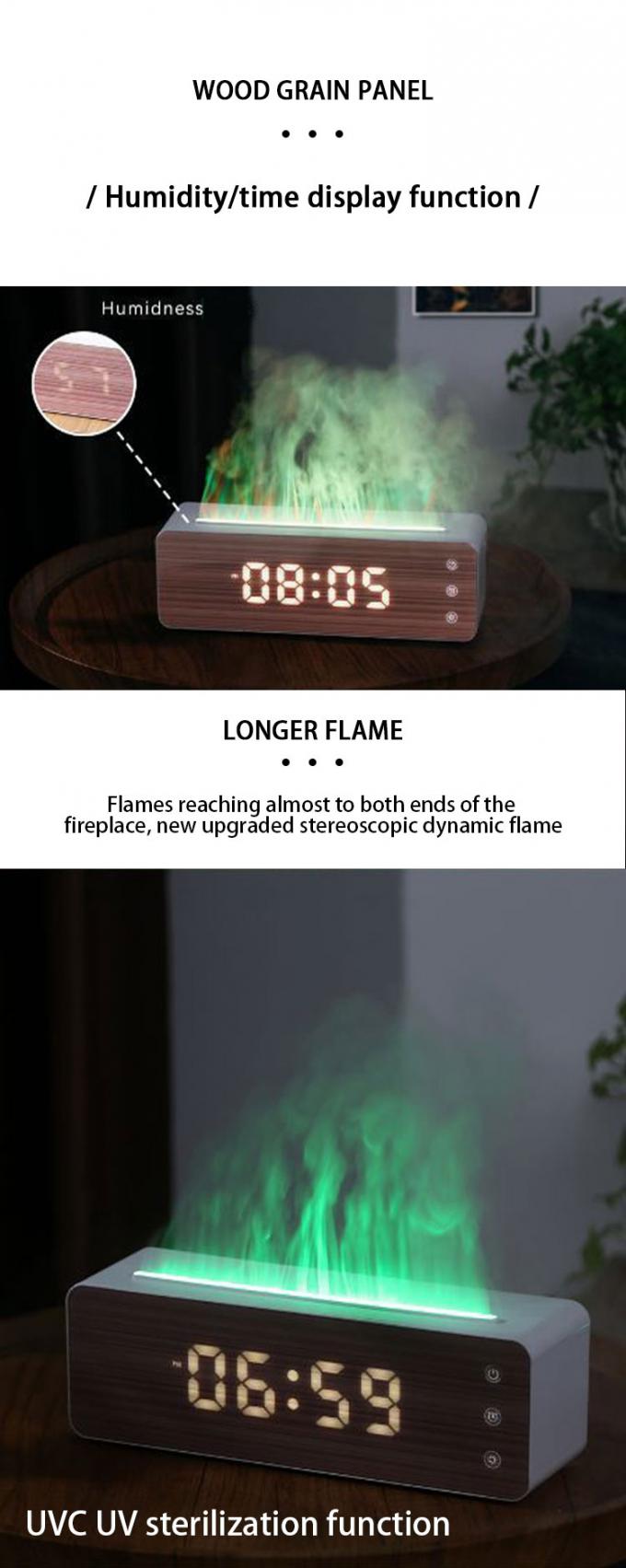 UVC Ultraviolet Sterilization Flame Humidifier With Clock Touch-Sensitive Controls 2