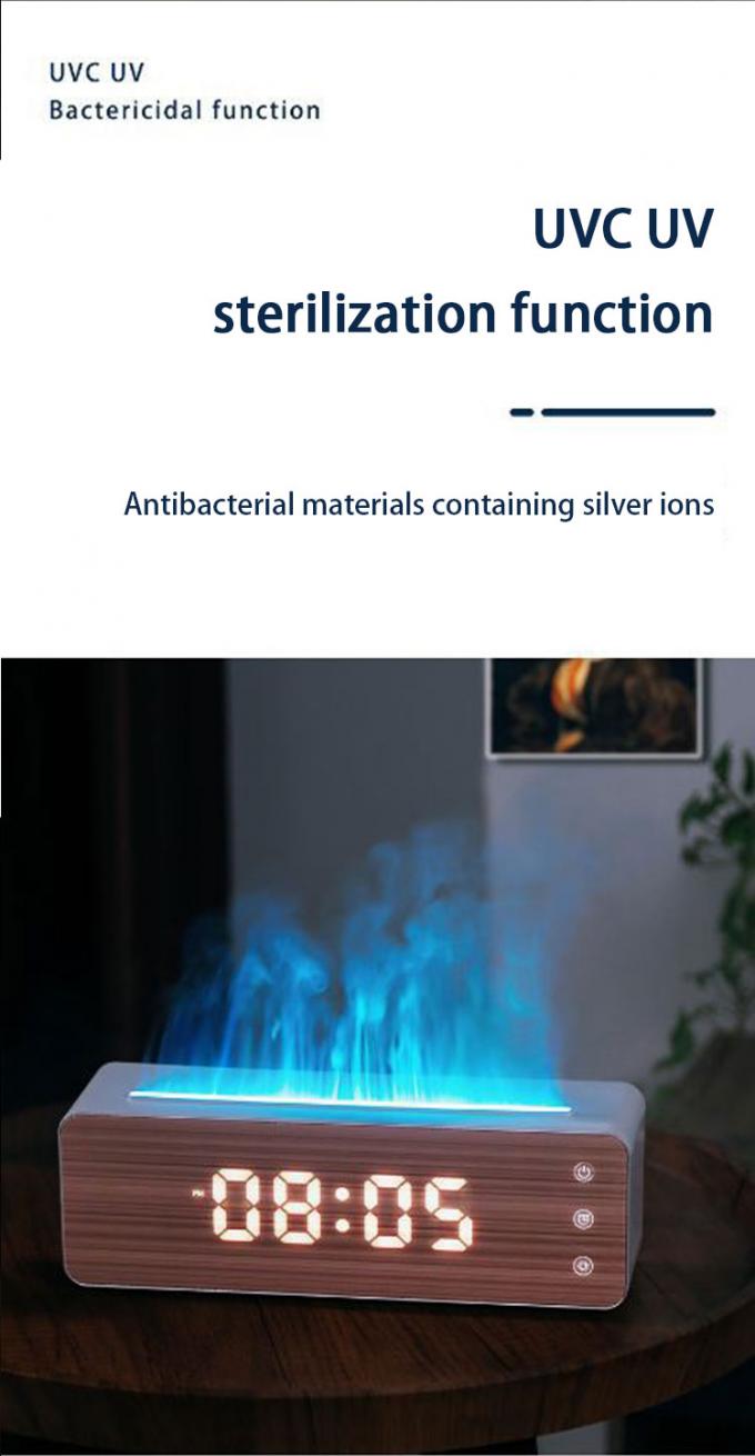 UVC Ultraviolet Sterilization Flame Humidifier With Clock Touch-Sensitive Controls 5