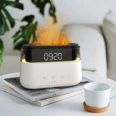 Αγορά LED Clock Flame Humidifier Flame Πολυλειτουργικός υγραντήρας για το σπίτι, το γραφείο, το σπα, τη γιόγκα, το αιθέρια έλαια και το αρωματικό διάχυτο online manufacture