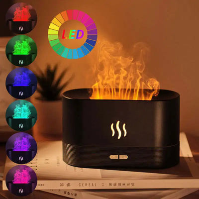 Good price 180ML Colorful Changeable USB Flame Effect Humidifier Essential Oil Fire Simulation Smart Mute Aroma Diffuser With RGB light online