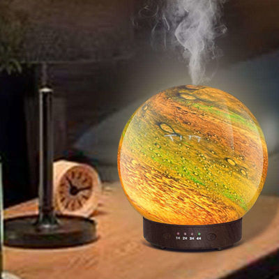 Buen precio HOMEFISH Diseño de vidrio 3D Diffusores de aceites esenciales Humidificador planetario 120ml en línea