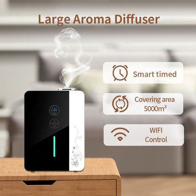 Buen precio Sistema de climatización inteligente y potente difusor de olores 8000CBM Gran pantalla de nivel de aceite de la sala WIFI aplicación de difusor de metal máquina de aire de olor en línea